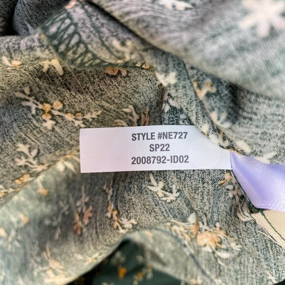 NEW Madewell Green Floral Poplin V Neck Bubble Sleeve in Fresh Sprig Mini Dress - Picture 12 of 12